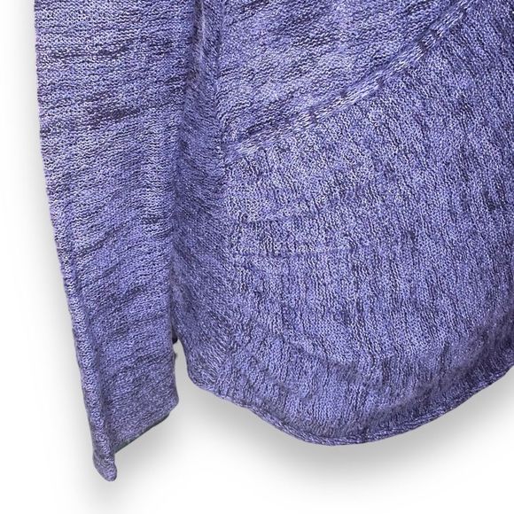 🎈 Free People Gotham Heathered Navy Faux Crossover Sweater Size Small - Picture 7 of 8